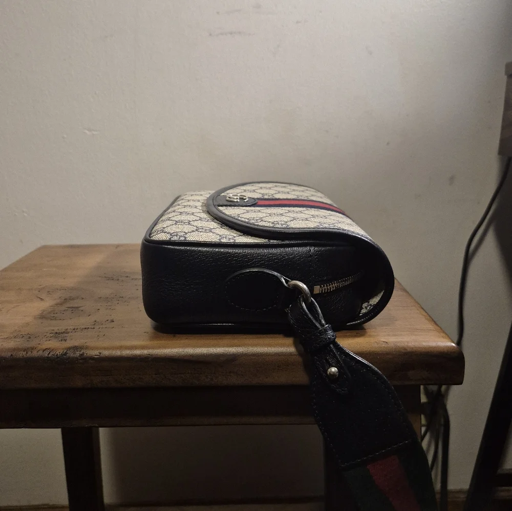 Authentic Gucci Ophidia Small Shoulder Crossbody Navy Handbag EUC HTF - Picture 5 of 16